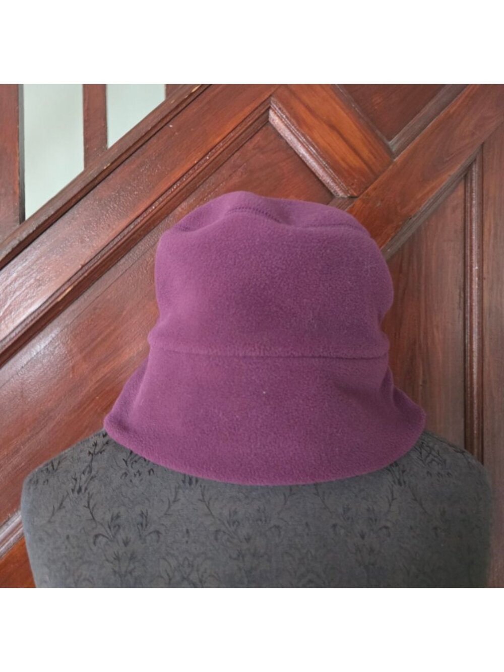 Lands End Polartec Fleece Hat Purple S/M Warm Winter Accessory